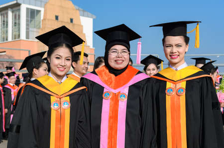 NAKHONRATCHASIMA, THAILAND - JANUARY 19, 2013: Thailand's graduation at the university level.のeditorial素材