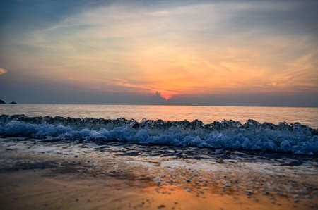 Tropical beach at beautiful sunset. Nature backgroundの写真素材