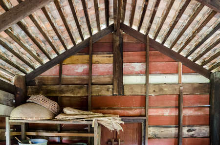 Wood storage Vietnam War This place is located in Thailand.の写真素材