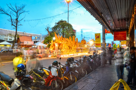 NAKHONRATCHASIMA, THAILAND - JURY 22, 2013: Candle Festival The annual Festival of Nakhon...