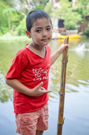 BANGKOK, THAILAND - MARCH 29, 2013: Portrait of a little boy in Thailand.のeditorial素材