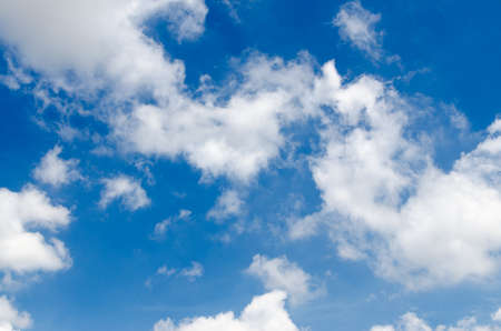 blue sky with cloud closeupの写真素材