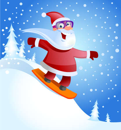 Christmas greeting card with Santa Claus Cartoonのイラスト素材