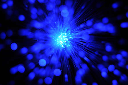Fiber optics background with lots of light spotsの写真素材