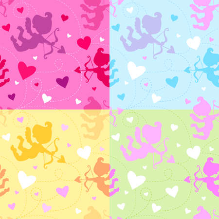 Seamless pattern with cupids.のイラスト素材