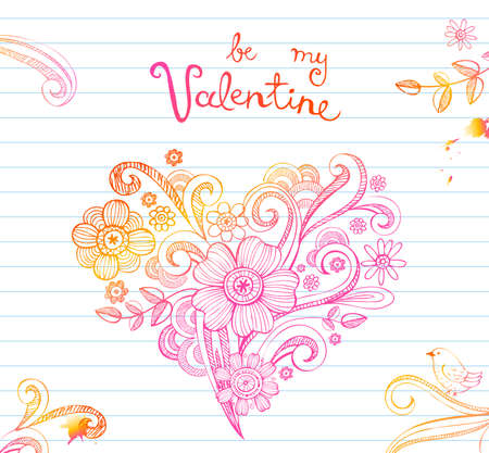 Sketchy Doodle Heartのイラスト素材