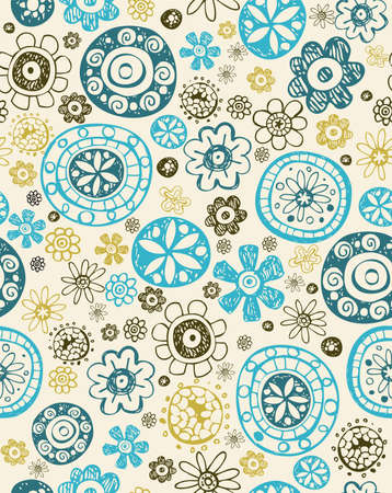 Retro floral seamless backgroundのイラスト素材