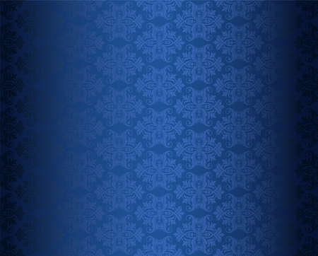 Luxury seamless blue floral wallpaperのイラスト素材