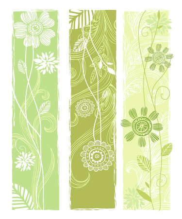 Stylish floral vector bannersのイラスト素材
