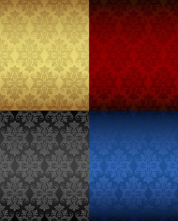 Four Luxury seamless floral patternsのイラスト素材