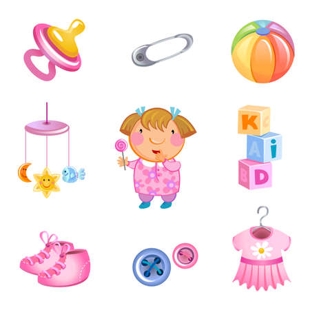 Vector toys and accessoriesのイラスト素材