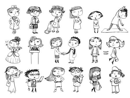 Women characters.のイラスト素材