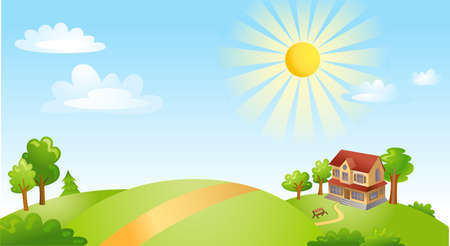 Vector illustration of beautiful landscape.のイラスト素材