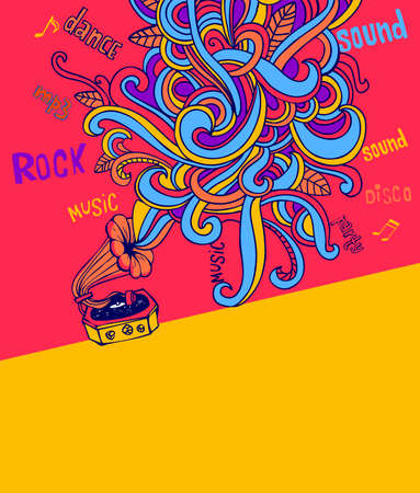 Stylish gramophoneのイラスト素材