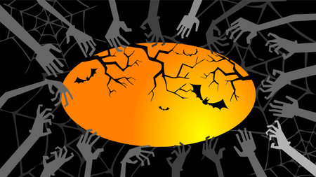 Halloween greeting card or Party Invitationのイラスト素材