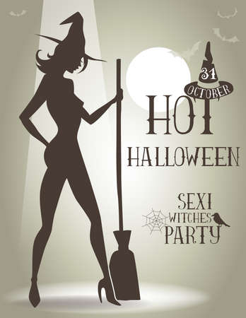 Poster for hot Halloween partyのイラスト素材