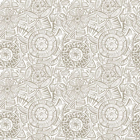 Ethnic style seamless background with the abstract patternsのイラスト素材