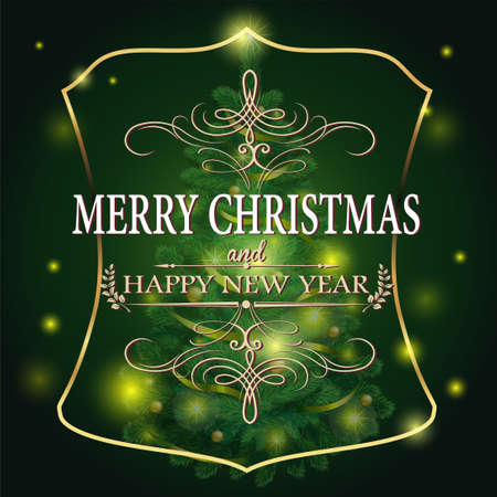 Christmas greeting card in vintage styleのイラスト素材