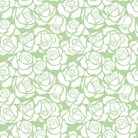 Seamless pattern with white rosesのイラスト素材