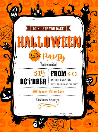 Halloween party frameのイラスト素材