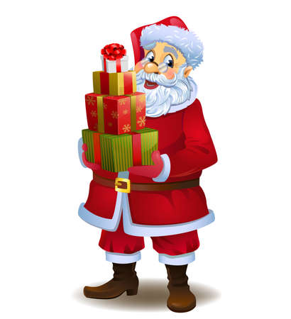 Santa Claus with giftsのイラスト素材