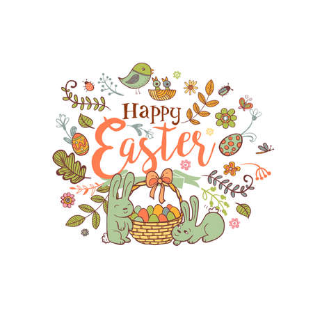 Cute Easter bannerのイラスト素材