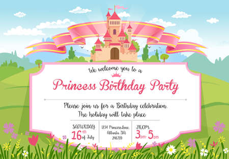 Invitation to Princess Birthday Partyのイラスト素材