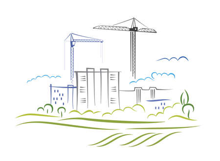 Abstract illustration of the city developmentのイラスト素材