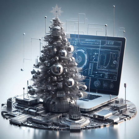 A high-tech Christmas treeの素材