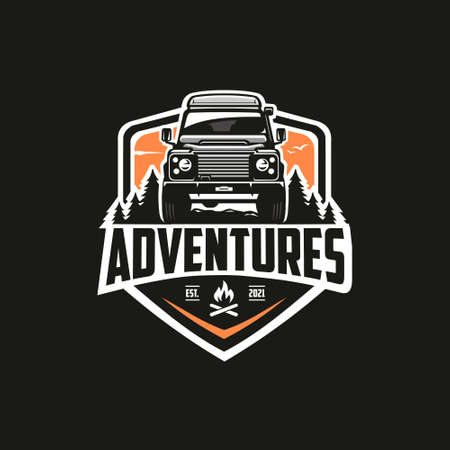 Adventures SUV Club ready Made Logo Design Vector Isolatedのイラスト素材