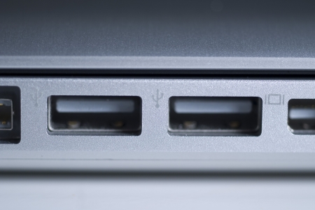 Laptop USB portsの写真素材