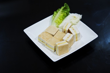 sandwich fish ball for steamboatの写真素材