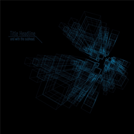 3D construction wire frameのイラスト素材