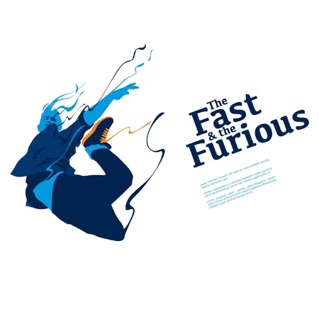 Urban dancer flyingのイラスト素材