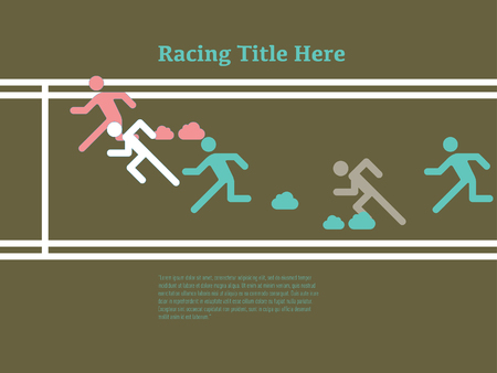 100 meter running raceのイラスト素材