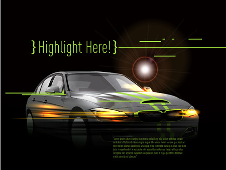 Turbo Charge Sporty Racing Carのイラスト素材
