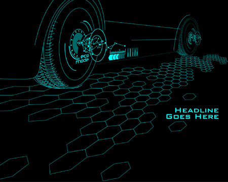 Speed Technology Template with Tron effectのイラスト素材