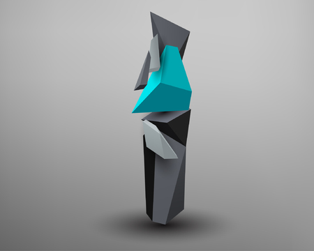 3D Prism Font - Iのイラスト素材