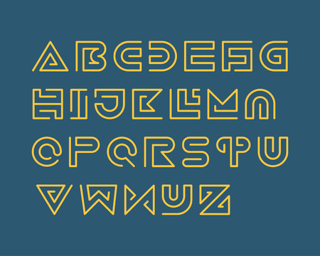 Snake Stripe Font Set. Regularのイラスト素材