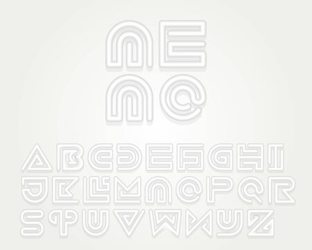 Snake Stripe Font Set. Embossのイラスト素材