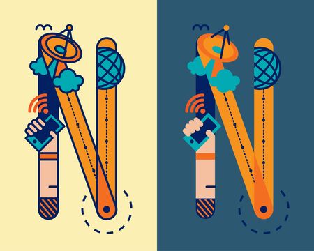 fonticon typeface - Nのイラスト素材