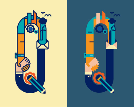 fonticon typeface - Qのイラスト素材