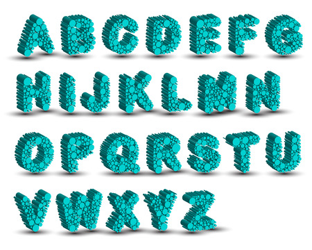 3D micro dot fontのイラスト素材
