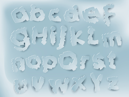 Paper torn fontのイラスト素材