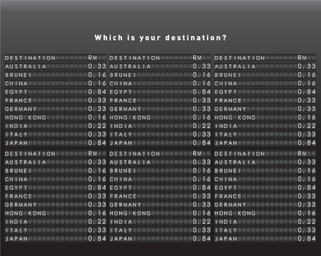 Arrival and Departure Boardのイラスト素材
