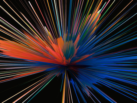 Zoom in Speed line in abstract artの写真素材