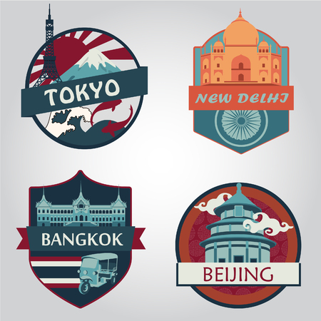 World attraction illustrationのイラスト素材