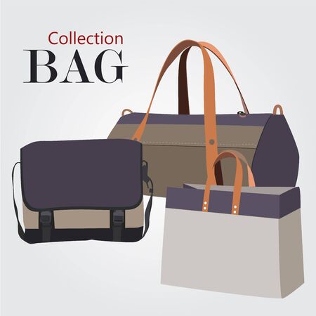 Collection bags Illustration setのイラスト素材