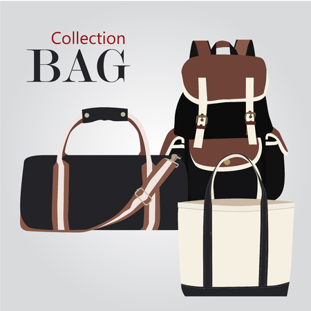 Collection bags Illustration setのイラスト素材
