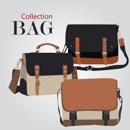 Collection bags Illustration setのイラスト素材